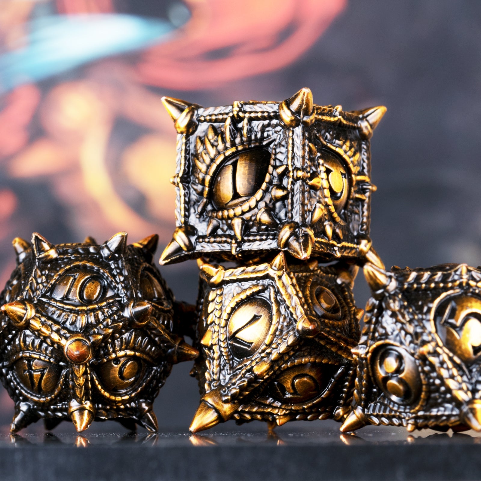 Surpass Metal DND Dice Set Polyhedral Dragon's Eye Dice For Dungeons & Dragons Roleplaying Games Pathfinder