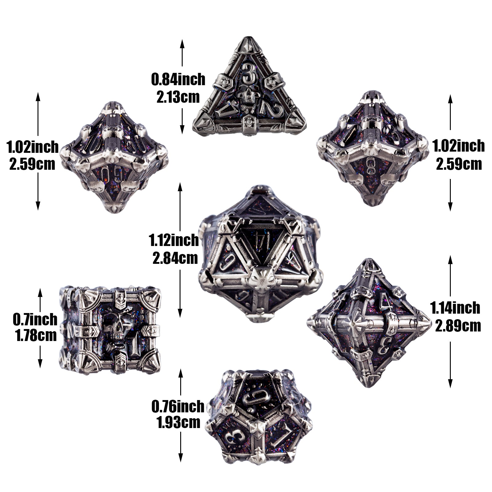 Surpass DND dice Set Metal dice Role Playing Metal Polyhedral Dice Dungeons and Dragons Dice